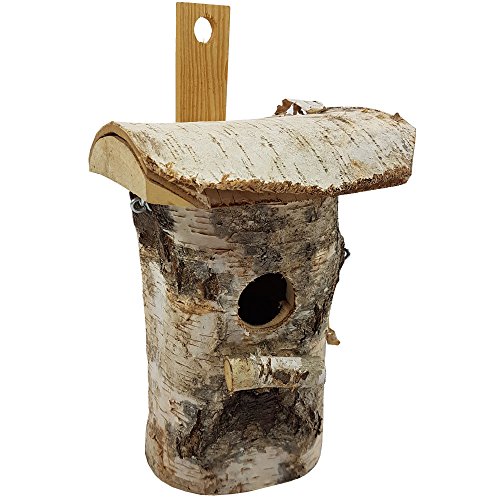 Nistkasten 32 x 18 x 17 cm Vogelhäuschen aus 100% naturbelassenen FSC® Birkenholz Vogelhaus zum Aufhängen mit Öffnung für einfache Reinigung