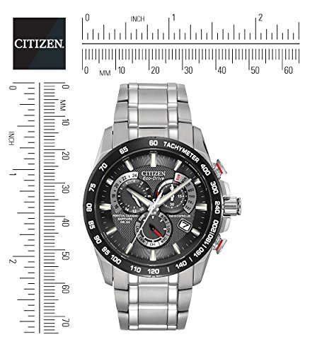 Citizen Men's Eco-Drive Chronograph Watch with Black Dial and Stainless Steel Bracelet AT4008-51E