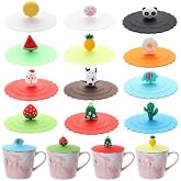 Mucit Home 1 adet Isı Koruyucu Silikon Bardak Kapağı Karışık desen Kupa Kapağı