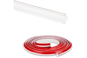 Flintronic Bande d'Étanchéité Autocollante, Moulure Autocollante Flexible en Triangles PVC Auto-adhésif, Bandes de Calfeutrage pour Moulure Plafond, Évier, Baignoire, Sol (Blanc, 12mm x 9mm x 2.8m)