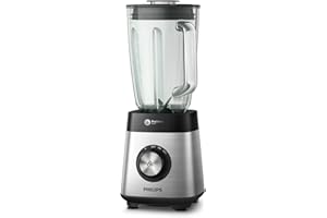 PHILIPS DOMESTIC APPLIANCES Philips Frullatore per Frullati e Smoothie - 1000W, Caraffa in Vetro da 2L, App di Ricette, Velocità Variabile, ProBlend Crush (HR3573/90)