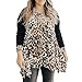 Produktbild NPRADLA 2019 Shirt Damen Oansatz Patchwork Leopard Beiläufige Langarm Pullover Bluse Tops(Kaffee,M)