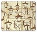 Price comparison product image Beige Mouse Pad, Graphic of Old Town Wrought Lanterns Nostalgic Urban Life Boho Chic Art Deco, Standard Size Rectangle Non-Slip Rubber Mousepad, Beaver Green Beige