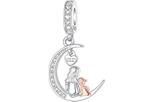 BIZK Damen Charm Anhänger für Armband 925 Sterling Silber Charm Bead Pendant für Europäische Armbänder und Halsketten