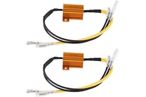 ‎PSYTFEI 2 Stück Motorrad Lastwiderstand 12V Motorrad LED Blinker Decoder Widerstand Resistor Adapter Blinkeranzeige Widerstände Kabel Flash Fix Fehler(25W 6,8 Ω)