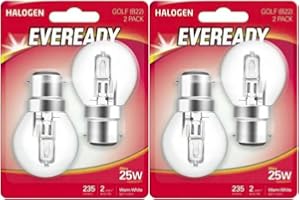 TIGER LIGHTING x3 Golf Ball/Mini Gobe B22 G45 / P45 ECO Halogen Dimmable Energy Saver Light Bulbs B22d BC Bayonet Cap 240V 18W = 25W (+1 Free Bulbs)