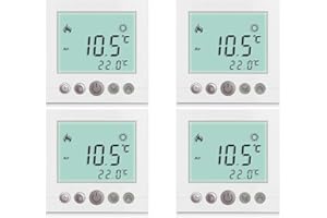 SM-PC®, 4x Set Digital Thermostat Raumthermostat Fußbodenheizung Wandheizung LED weiß #4x a31