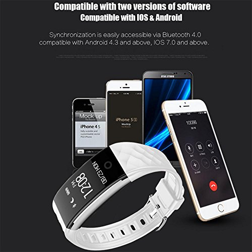KOBWA Fitness-Tracker,Wasserdicht IP67 Herzfrequenz Fitnessarmband Smart Bracelet für IPhone IOS und Android Smartphone,Aktivitätstracker mit Schrittzähler,Pulsmesser,Kalorienzähler,Schlafanalyse, Push-Message und Anrufe, ID Benachrichtigung - 7