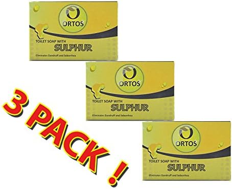 [ 3 x 100G PACK ] Sulphur 10 % Sulphur Soap for Acne Antibacterial Soap For Mites, Scabies, Itching, Blackheads, Spots, Skin Irritation - Natural ingredients 100%