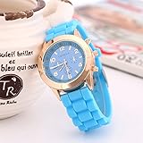 Yiwa Armbanduhren Frauen Quarzuhr mit Silikon Armband Stilvolle Armbanduhr Ornament Gif
