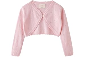 PythJooh Baby Girl Summer Bolero Cardigan Kid One-Botton Crochet Knitted Shrug and Boleros Cardigan Sweaters for 2-9Years
