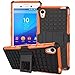 Produktbild Sony Xperia M4 Aqua Case, DRUnKQUEEn Heavy Duty Rugged Hybrid Armor Dual Layer Hard Shell Tire Tread Grenade Grip Combat Textured Cover with Kickstand