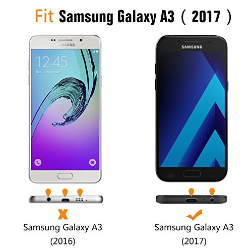 Galaxy A320F Hülle Silikon, Rosa Schleife Schutzhülle für>Samsung Galaxy A3 2017 Version< Ultra Dünn Slim Case Flexible Soft Weich TPU Silicone Backcover Bumper Schale Handyhülle mit Bunte Marmor Muster , Weiß Grau Marmor - 7