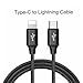 Produktbild USB Type C auf Lightning Kabel, Cuitan 1m Nylon Geflochten 3A High Speed iPhone Ladekabel Datenkabel USB C Anschluss auf Lightning Data Sync und Laden Kabel für iPhone X, 8/8 Plus, 7/7 Plus, 6/6plus, iPad, iPod, Macbook Pro 2016 - Schwarz
