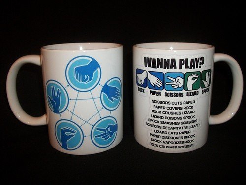 Top Finel Wanna Play? Rock, Papel, Tijeras, Lagarto, Spock Taza de cerámica