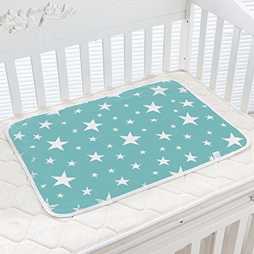 T-Trees Baby Pad Urine Pad 100% Natural Cotton,Waterproof,Washable,Environmental Protection Pad -35*45cm for Baby Stroller ,Children or Adults with Incontinence (Star S)