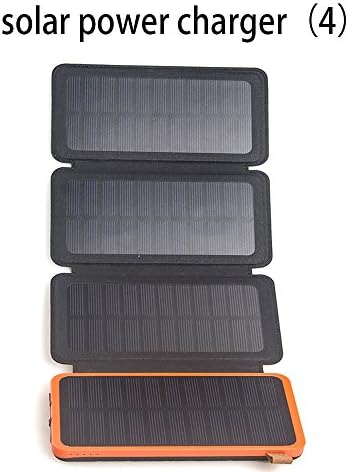 Foldable Solar Charger, 10000mAh Portable Solar Power Bank with 2 Input Ports,SOS Flashlight External Battery for iPhone/Android, for use with Phones, Tablets and Camping Travel mobile power , Green , 10000mAh-4 solar panel