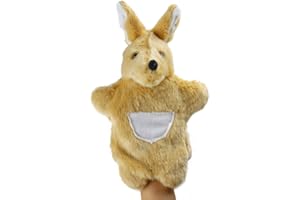 Larcele Cute Plush Hand Puppet Soft Stuffed Animal Toy (SO-24 Khaki Kangaroo)