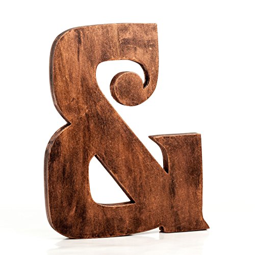 Extra Groß 20,3 cm 20 cm Vintage Holz freistehende A bis Z, & Alphabet Buchstaben braun/kupfer, Vintage-Stil, weiß, silber # UK gratis & Fast Post # letter-o-holic, holz, Vintage Copper, Symbol &