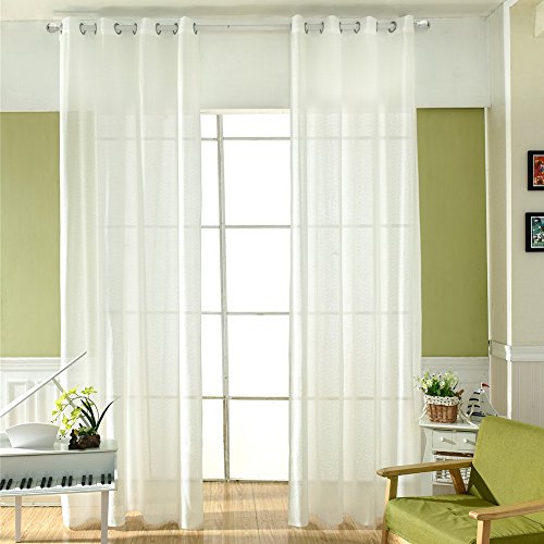Moresave Einfarbig Tüll Vorhänge Voile Vorhang Schals für Wohnzimmer Schlafzimmer Kindergarten, 100x200cm - 2