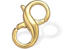 ALEXCRAFT Cierre Collar Dorado Plata de Ley 925 Cierre Collar Oro Diy Accesorio para Fabricación Colgante Collar