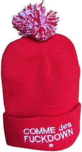 Official SSUR Comme des F**kdown Pom beanie hat. One size fits all. Available in multiple colours. (Red)