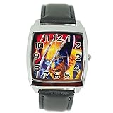 TAPORT® XMEN WOLVERINE-Armbanduhr, Quartzwerk, QUADRATISCH, Schwarz, ECHTES LEDERARMBAND, INKL. ERSATZBATTERIE UND GESCHENKBEUTEL
