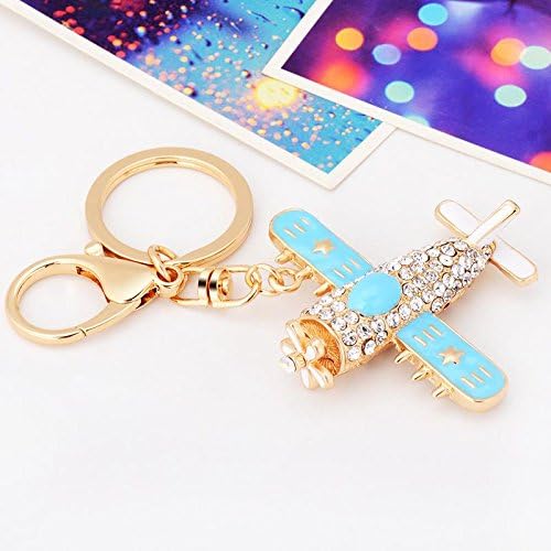 MZP Korean version of the creative key chain helicopter cute men 's waist hanging jewelry rhinestone lady fine pendant bag , d