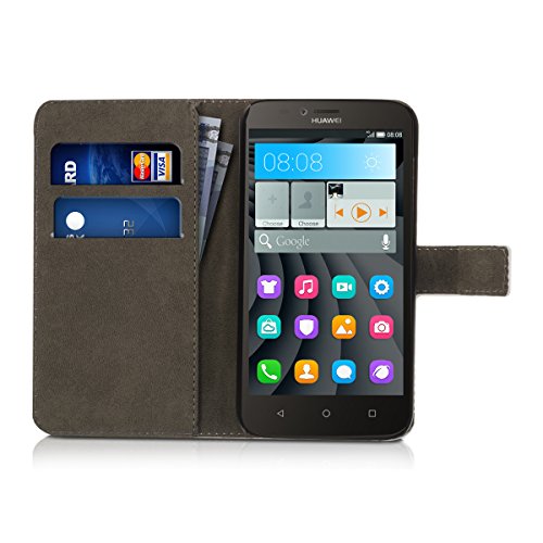 kwmobile HÃ¼lle fÃ¼r Huawei Y625 - Wallet Case Handy SchutzhÃ¼lle Kunstleder - Handycover KlapphÃ¼lle mit Kartenfach und StÃ¤nder Pusteblume Love Design Schwarz WeiÃŸ