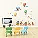 DM-1406, Animal Train and Hot Air Balloons Wall Stickers