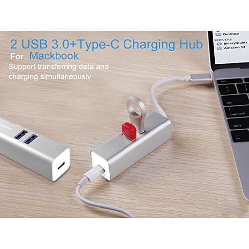granvela® usb-c zu 2 Port USB 3.0 Hub Adapter mit der U89 Ladeanschluss für USB Geräten, einschließlich der U89 das neue MacBook, Chromebook Pixel und mehr - 6