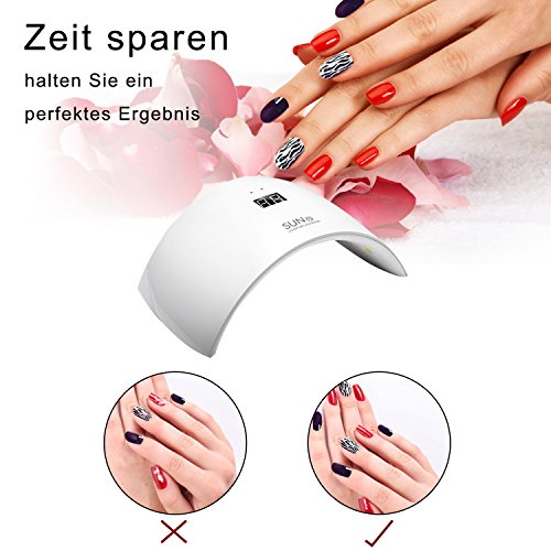 ACEVIVI Nageltrockner Nagellacktrockner LCD Display Nail Dryer UV-Nagellampe Lichthärtegerät Lichthärtungsgerät LED Infrarot Sensor Wiederaufladbar für Shellac und Gelnagellack mit Timer(10s), Weiß - 5