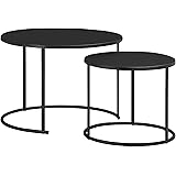 Set 2 Tavolini Da Salotto Sovrapponibili Yaheetech - Rotondi, Grigio, Moderni - Foto 2