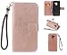 Produktbild KingSang Samsung Galaxy A8 Plus 2018 Hülle, Lederhülle Ledertasche Eule Design Schutzhülle im Bookstyle für Samsung Galaxy A8 Plus 2018 Leder Case Cover mit Ständer Rosa