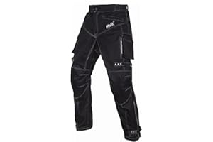 HWK Mens Black Textile WATERPROOF CE ARMOURED Motorbike Motorcycle Trousers/Pants (XXL)