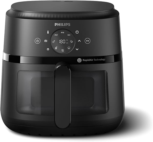 Philips Airfryer 2000 Series – Standard 6.2L Heißluftfritteuse mit Sichtfenster, RapidAir Technologie, 90% weniger Fett, leicht zu Reinigen, Touchscreen, energie- & platzsparend (NA230/00) - 1