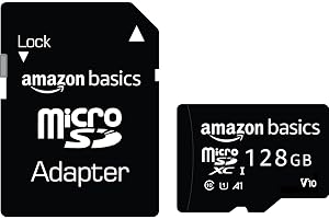 Amazon Basics 128 GB Micro SD Card with Adapter | Upto 120 MB/s | Class 10 | U1, C10, V10 Speed Classes