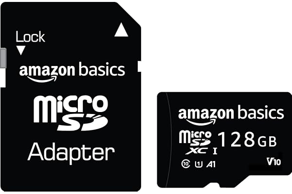 Amazon Basics 128 GB Micro SD Card with Adapter Upto 120 MB/s Class 10 U1, C10, V10 Speed Classes
