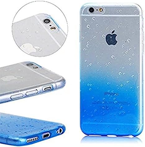Ticase - iPhone 6 Plus / 6S Plus Case Ultra Slim Cover Flex TPU Gel Cover with Raindrop Waterdrop 3D Pattern, Anti-Scratch Case Protective Cover Shell Bumper - Dark Blue