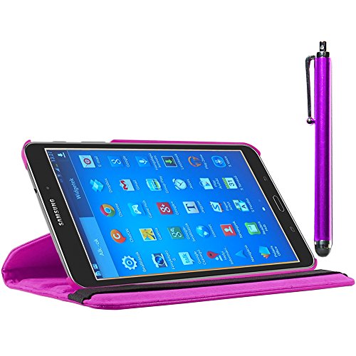 ebestStar - Compatible Funda Samsung Galaxy Tab 4 8.0 SM-T330, T331 SM-T335 Carcasa Cuero PU, Giratoria 360 Grados, Función de Soporte + Lápiz, Violeta [Aparato: 210 x 124 x 8mm, 8.0'']