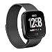 Produktbild Fitbit Versa Watch Armband,PUGO TOP Milanese Loop Magnet Edelstahlband Armband für Fitbit Versa Smartwatch (Klein, schwarz)