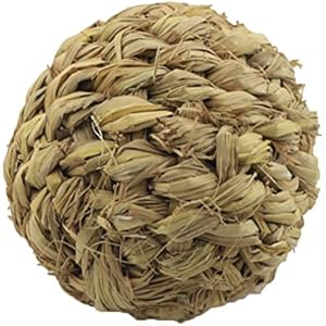 Pet Kauen Spielzeug Natur Rasen Ball mit Glöckchen für Kaninchen Hamster Hund Katze