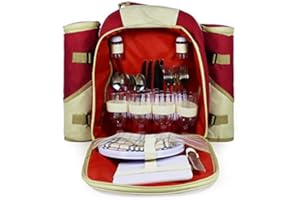 Fine Food Hampers 4 Person Picnic Backpack with Fitted Accessories - Perfect for Birthday, Wedding Anniversary, Thank You, Business and Corporate