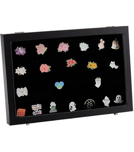 Produktbild von Pin-Vitrine Aus Holz – 20 X 15 Cm Display-Rahmen Mit Glas & Schwamm, Für Abzeichen, Anstecker & Schmuck