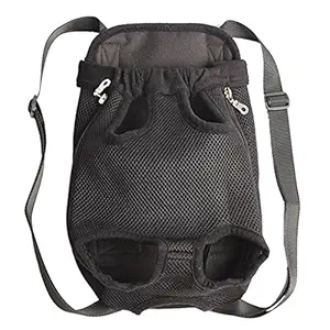 Generic Nylon Pet Puppy Dog Cat Carrier Backpack Front Tote Carrier Net Bag Black M