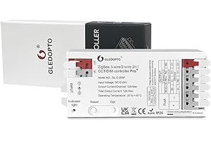 GLEDOPTO ZigBee 3.0 Pro+ 2en1 CCT Dimmer LED Strip Controller contrôleur de rubans DC12-24V Max12A Hu*e Alexa Homey Tuya Smart Life APP Control