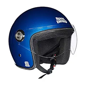 Royal Enfield Bobber Open Face with Visor Helmet Blue (L) 60 cm(RRGHEI000035)