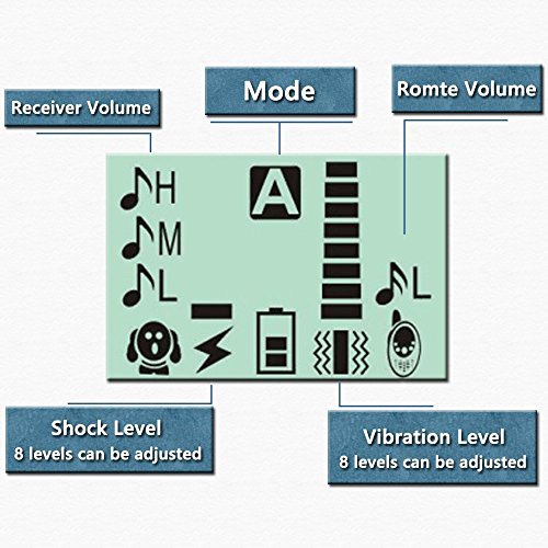 [Neue Version] Buydaly 1000 Yards Wasser Beweis wiederaufladbare einstellbare Hundeschulen Kragen wasserdicht Ausbildung Kragen verstellbar E Hundehalsband mit Funkfernbedienung - 3