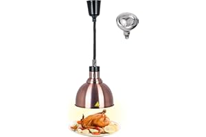 ‎VFDZ VFDZ Lebensmittel Wärmelampe, Kommerzielle Speisenwärmer Lampe, 250W Wärmelampe für Speisen, Buffet Heizlampe Einziehbares Hängende für Buffets und Küche Esszimmer(B-25cm, 1 Stück)