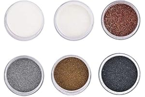 Ideen mit Herz Embossing Powder | Powder for Embossing | 6 Colours of 10 ml | Clear, White, Copper, Silver, Gold, Black